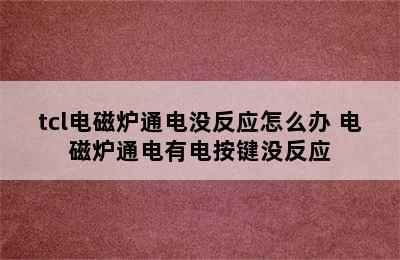 tcl电磁炉通电没反应怎么办 电磁炉通电有电按键没反应